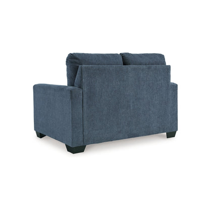 Canapé-lit Anise avec lit gigogne simple, polyester bleu marine