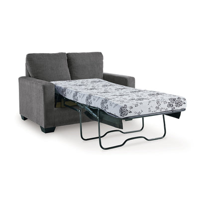 Canapé-lit Anise avec lit gigogne simple, polyester gris étain