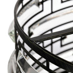 Lustre tambour Anita avec prisme en verre transparent