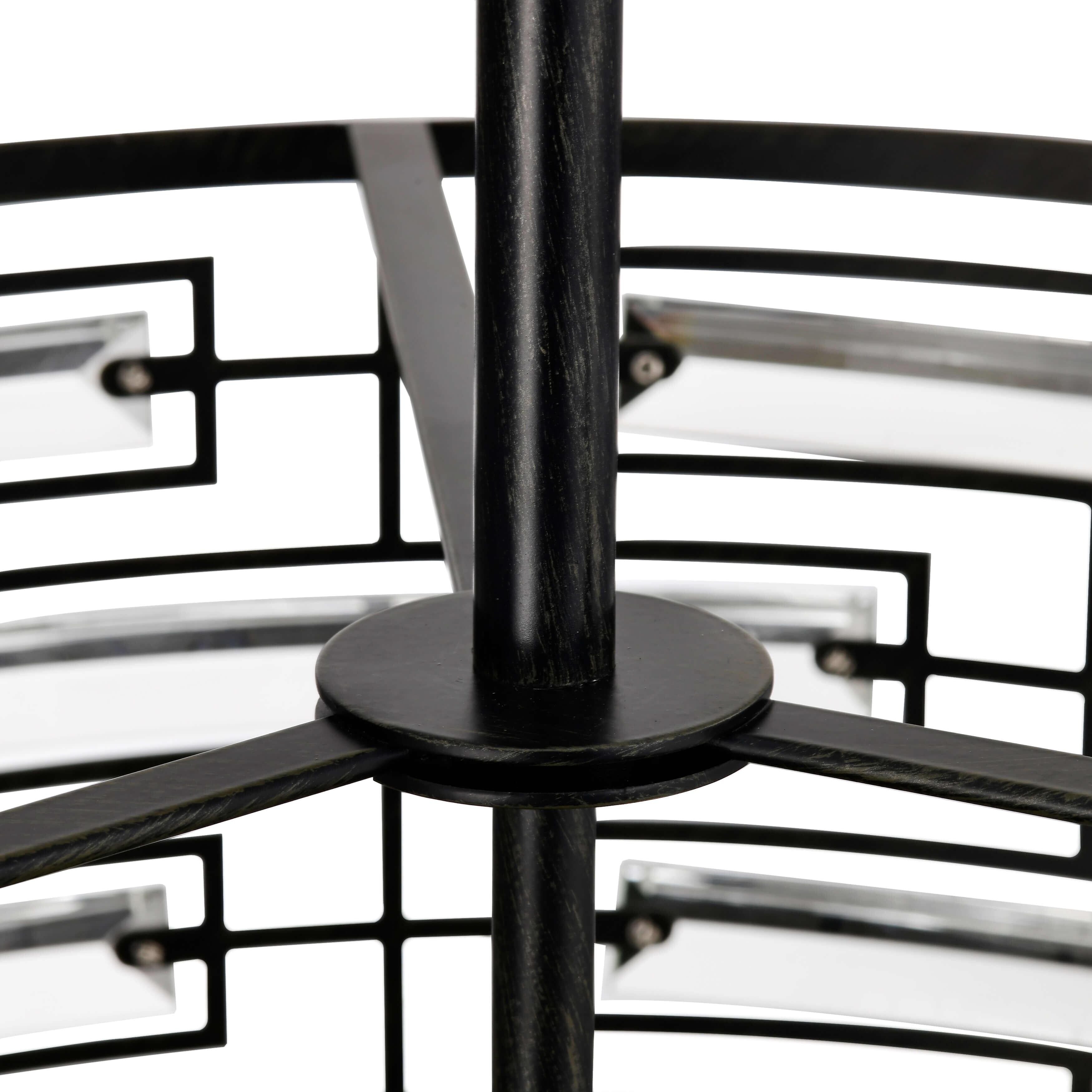 Lustre tambour Anita avec prisme en verre transparent