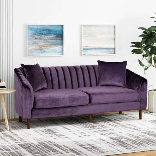 Canapé 3 places contemporain en velours Ansonia par Christopher Knight Home