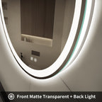 Miroir de courtoisie rond sans cadre, antibuée, éclairé par LED et à intensité variable