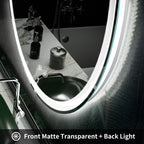 Miroir de courtoisie rond sans cadre, antibuée, éclairé par LED et à intensité variable