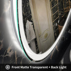 Miroir de courtoisie rond sans cadre, antibuée, éclairé par LED et à intensité variable