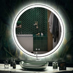 Miroir de courtoisie rond sans cadre, antibuée, éclairé par LED et à intensité variable