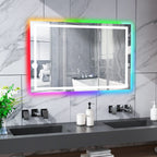 Miroir de salle de bain antibuée rétroéclairé RVB et LED frontale