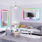 Miroir de salle de bain antibuée rétroéclairé RVB et LED frontale