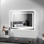 Miroir de salle de bain antibuée rétroéclairé RVB et LED frontale