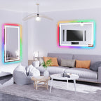 Miroir de salle de bain antibuée rétroéclairé RVB et LED frontale