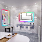 Miroir de salle de bain antibuée rétroéclairé RVB et LED frontale
