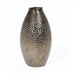 Grand vase en terre cuite antique à fossettes dorées (simple)