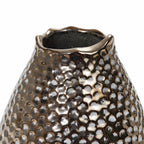Grand vase en terre cuite antique à fossettes dorées (simple)