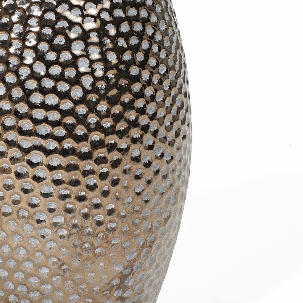 Grand vase en terre cuite antique à fossettes dorées (simple)