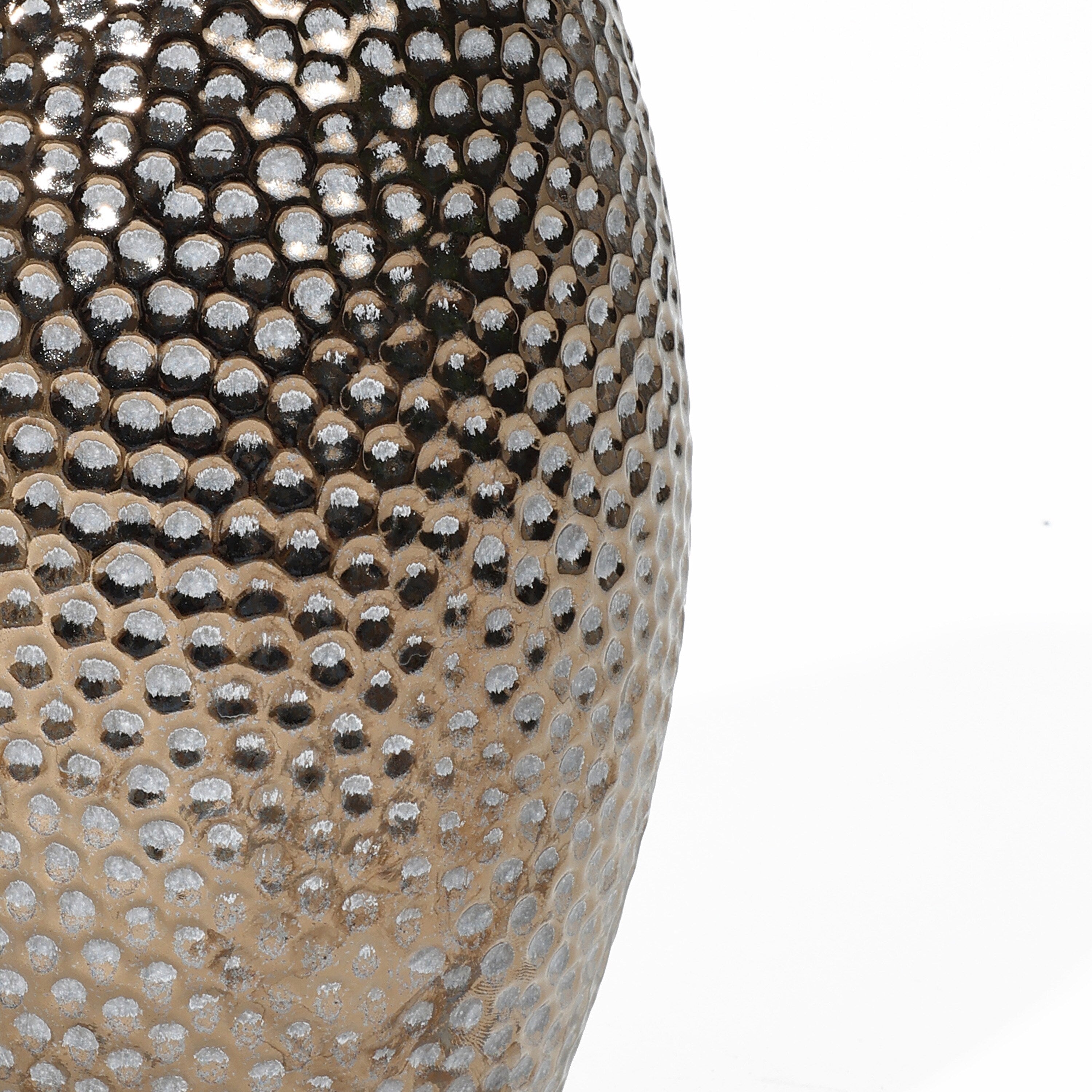 Grand vase en terre cuite antique à fossettes dorées (simple)