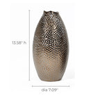 Grand vase en terre cuite antique à fossettes dorées (simple)