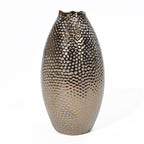 Grand vase en terre cuite antique à fossettes dorées (simple)