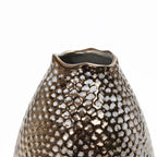Grand vase en terre cuite antique à fossettes dorées (simple)