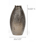 Grand vase en terre cuite antique à fossettes dorées (simple)