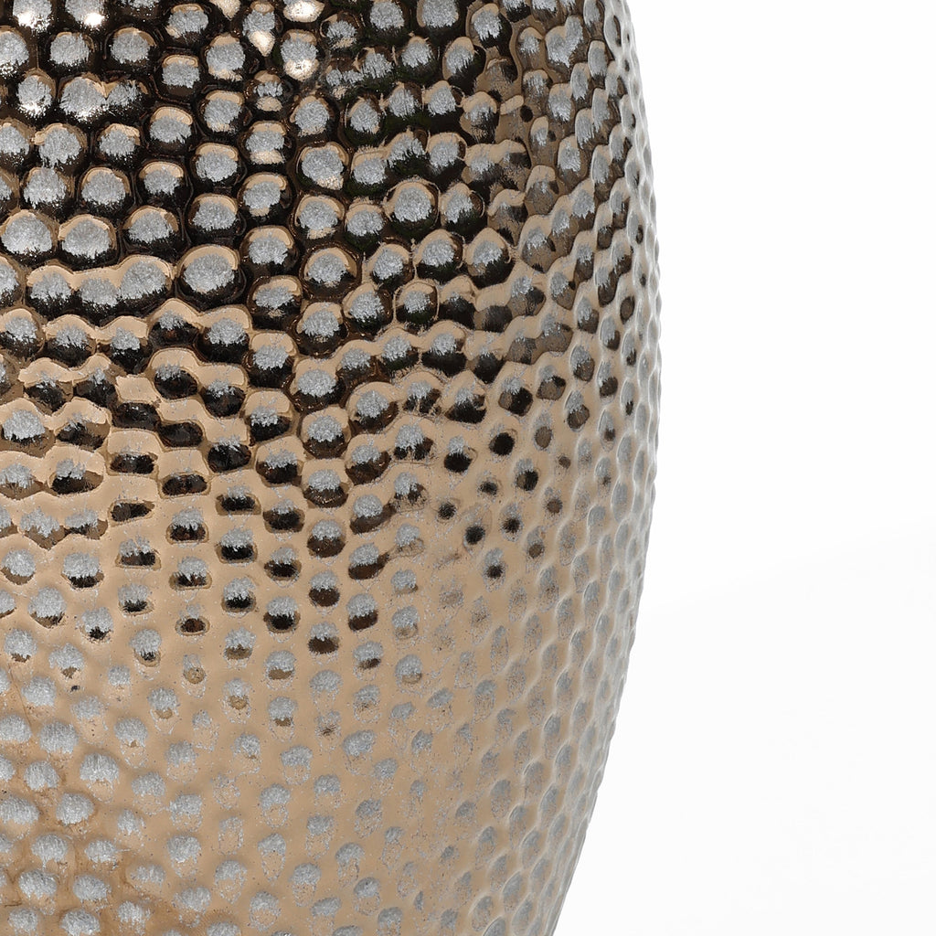 Grand vase en terre cuite antique à fossettes dorées (simple)