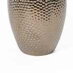 Grand vase en terre cuite antique à fossettes dorées (simple)