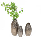 Grand vase en terre cuite antique à fossettes dorées (simple)