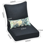Ensemble de 2 coussins de siège profonds pour meubles de patio Aoodor 24 x 24