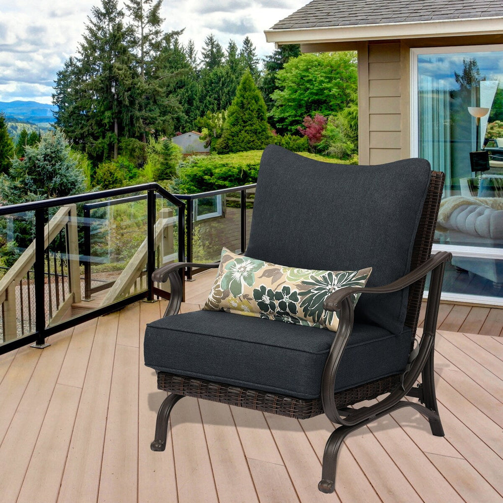 Ensemble de 2 coussins de siège profonds pour meubles de patio Aoodor 24 x 24