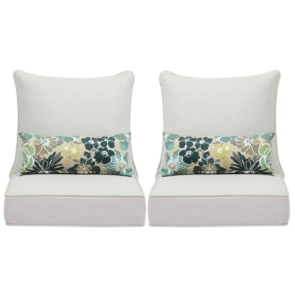 Ensemble de 2 coussins de siège profonds pour meubles de patio Aoodor 24 x 24