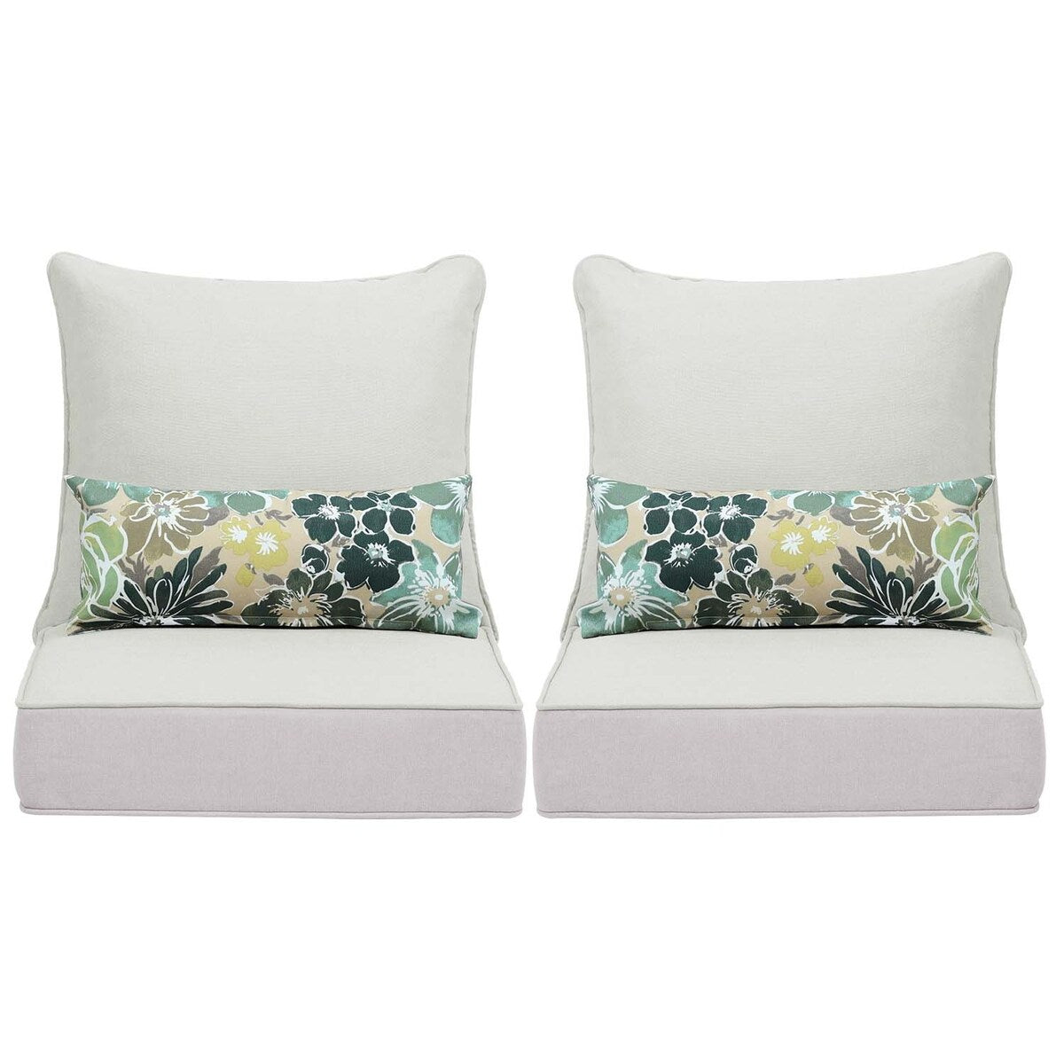 Ensemble de 2 coussins de siège profonds pour meubles de patio Aoodor 24 x 24