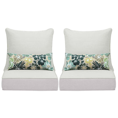 Ensemble de 2 coussins de siège profonds pour meubles de patio Aoodor 24 x 24
