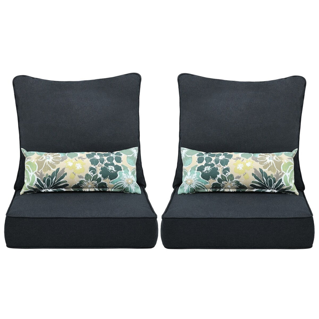 Ensemble de 2 coussins de siège profonds pour meubles de patio Aoodor 24 x 24