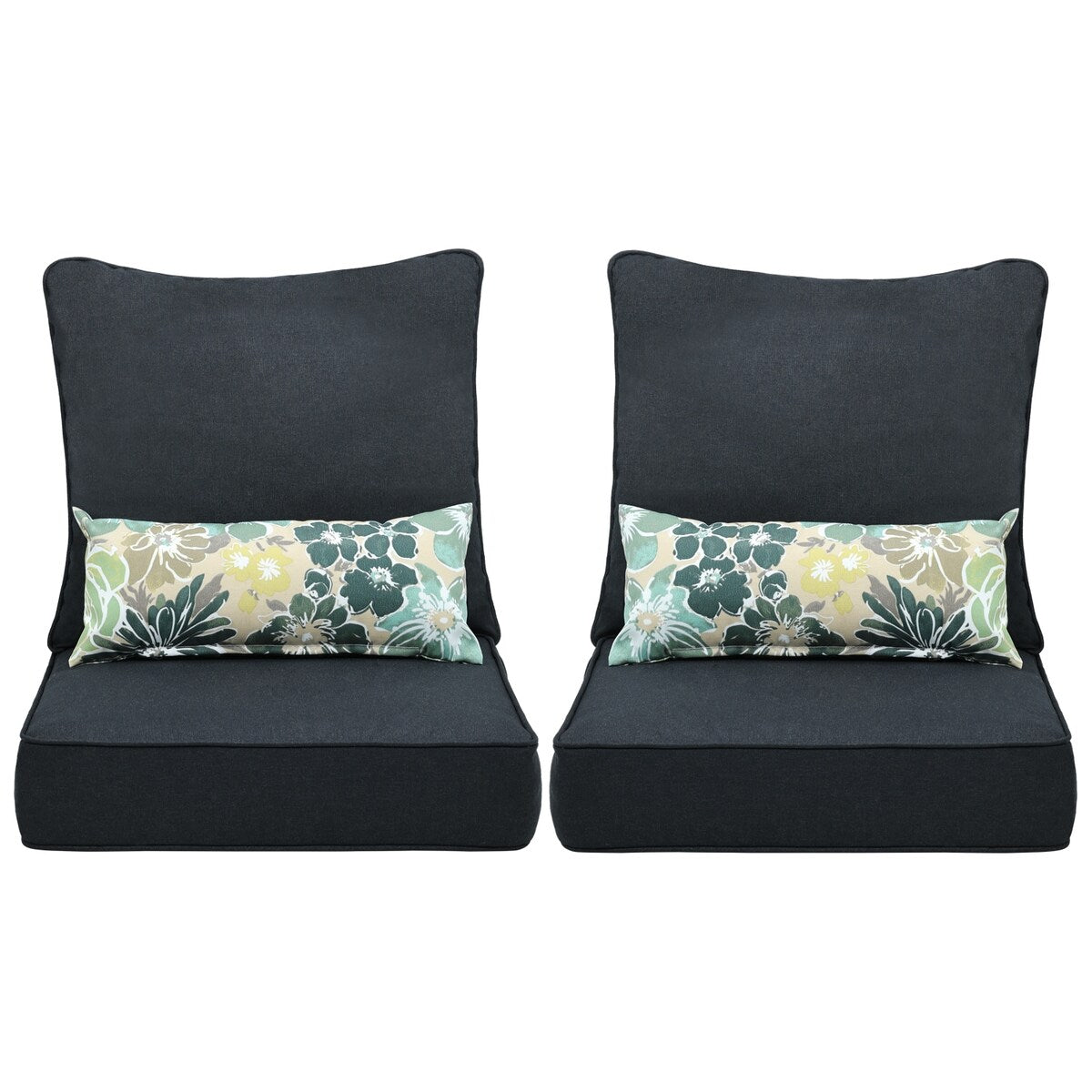 Ensemble de 2 coussins de siège profonds pour meubles de patio Aoodor 24 x 24