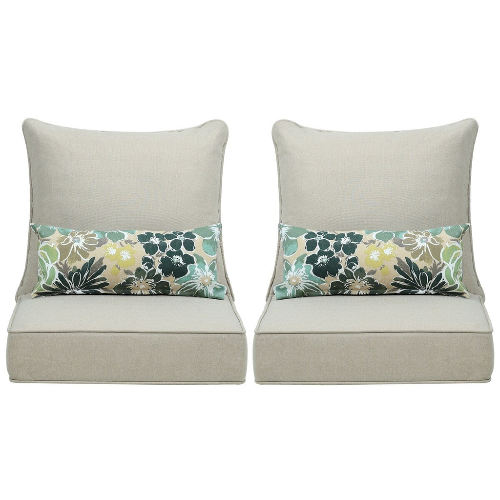 Ensemble de 2 coussins de siège profonds pour meubles de patio Aoodor 24 x 24
