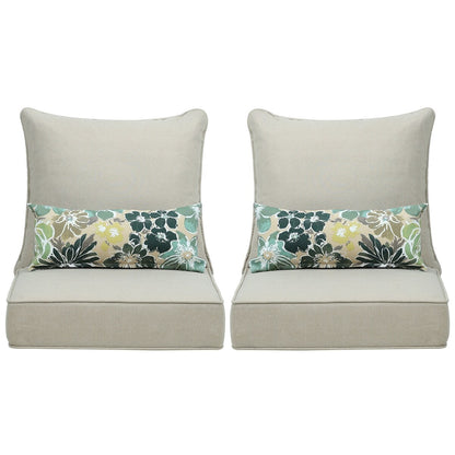 Ensemble de 2 coussins de siège profonds pour meubles de patio Aoodor 24 x 24