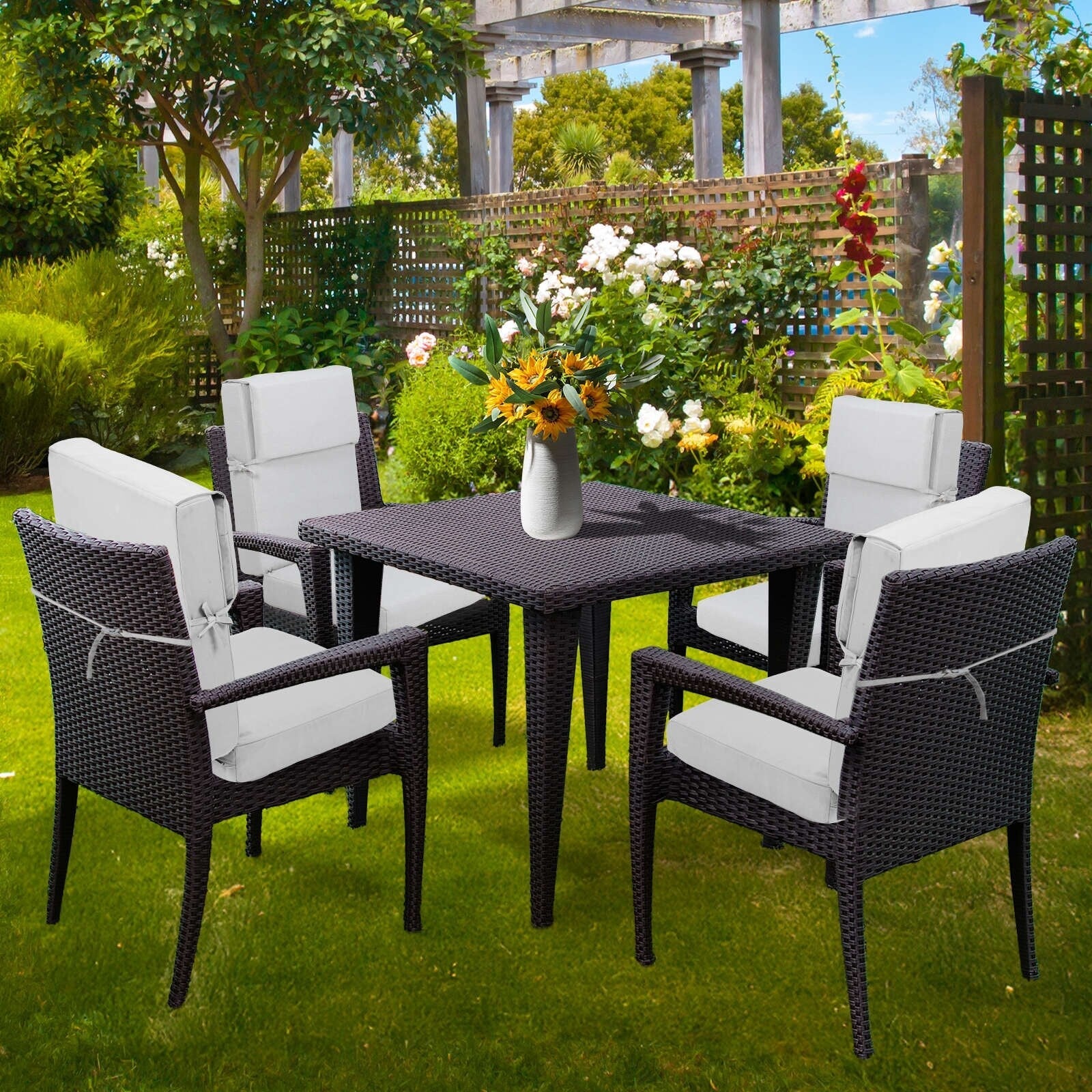 Aoodor Patio High Back Chair Cushions Set of 4, 46x21x4 Inches(Only Cushions)