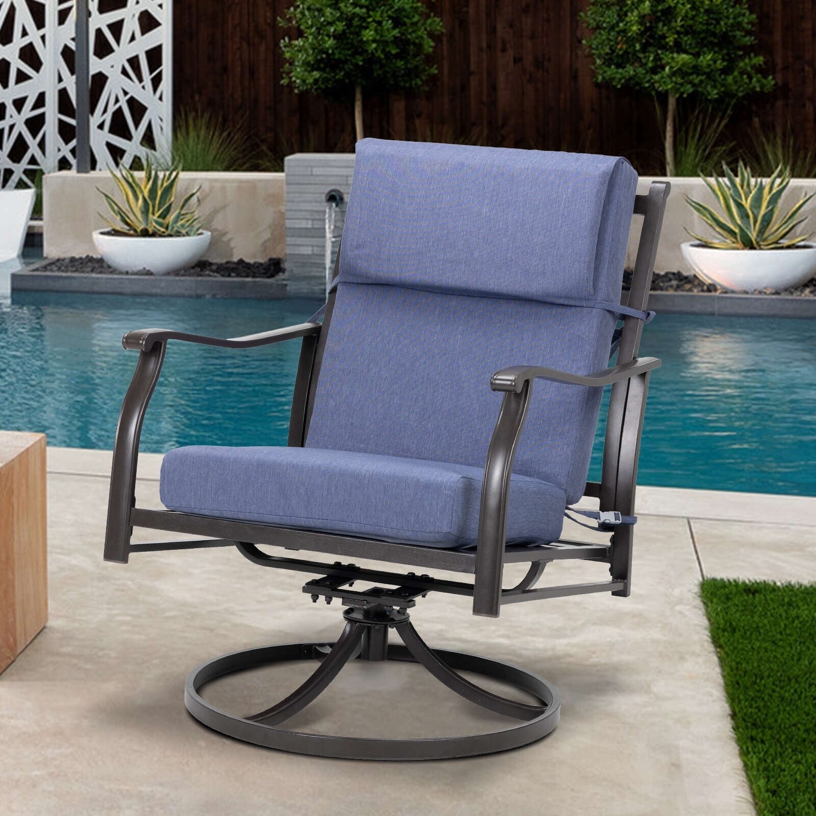 Aoodor Patio High Back Chair Cushions Set of 4, 46x21x4 Inches(Only Cushions)
