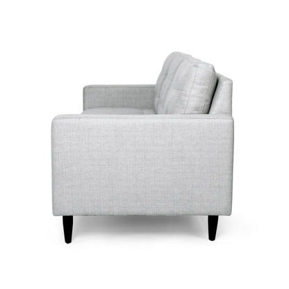 Canapé Apex, 3 places, 83 pouces, capitonné moderne, tissu gris clair