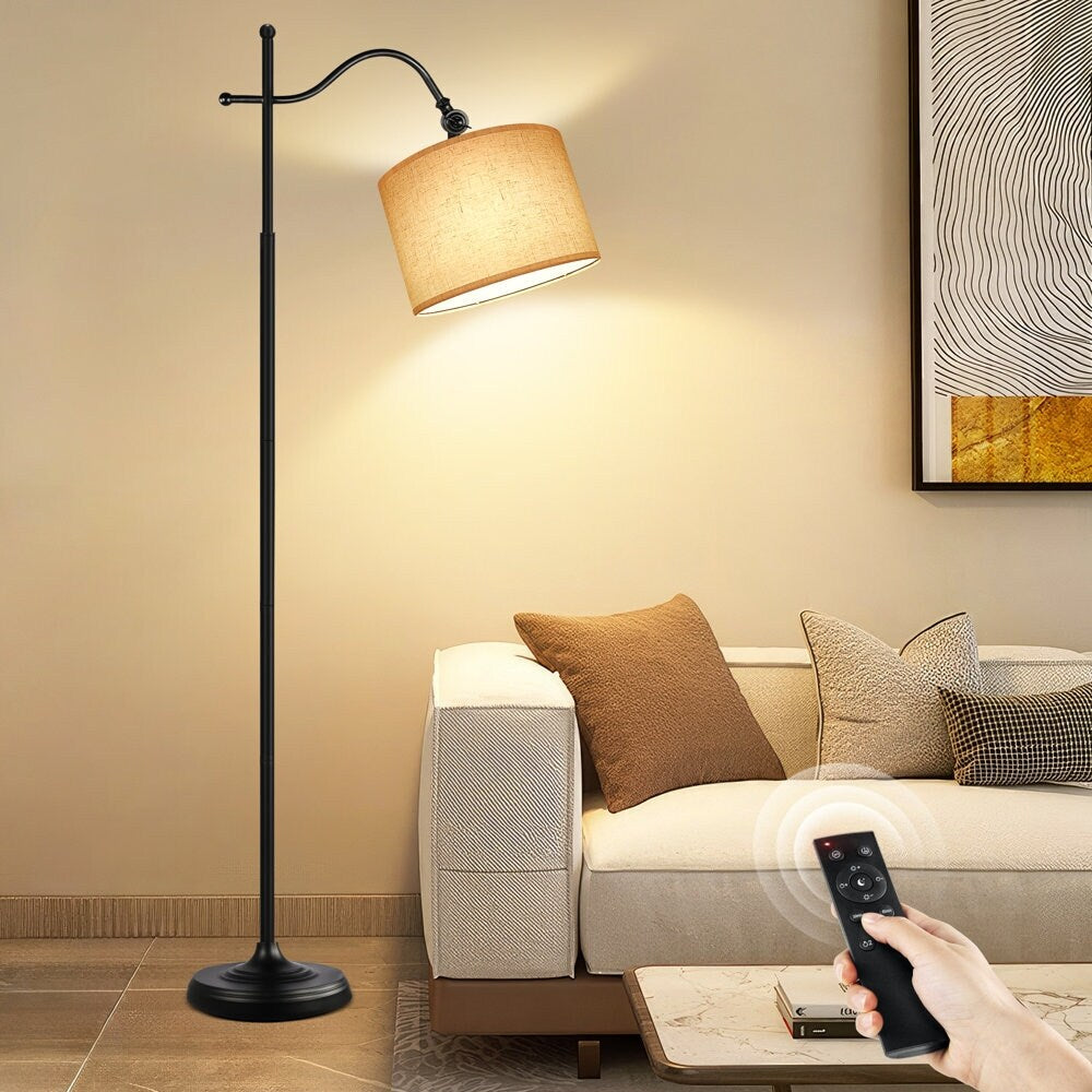 Lampadaire Arc avec télécommande, lampadaire rétro 67 pouces avec 4 températures de couleur, lampes hautes en métal pour salon et chambre à coucher - N/A