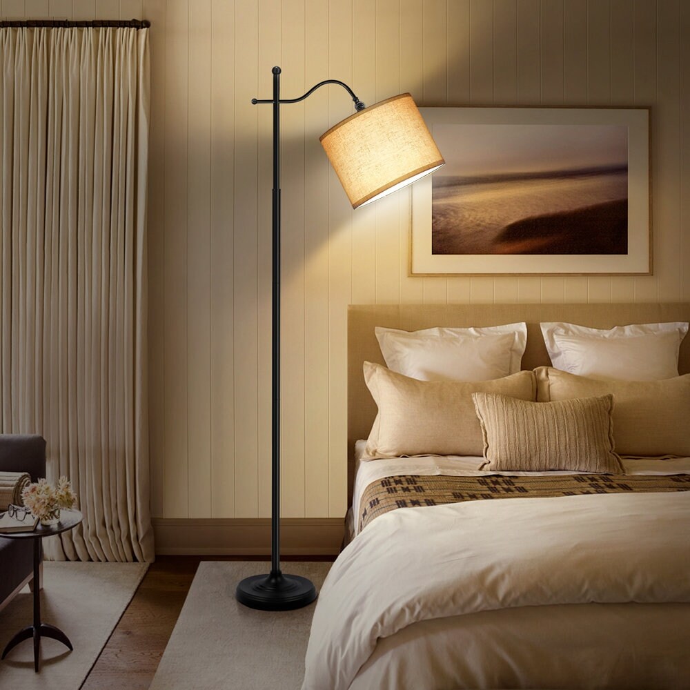 Lampadaire Arc avec télécommande, lampadaire rétro 67 pouces avec 4 températures de couleur, lampes hautes en métal pour salon et chambre à coucher - N/A