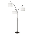 Lampadaire LED Arc à intensité variable, moderne, noir, 3 lampes, haut et arqué