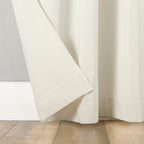 Rideau à pattes boutonnées Archaeo en mélange de coton, panneau simple