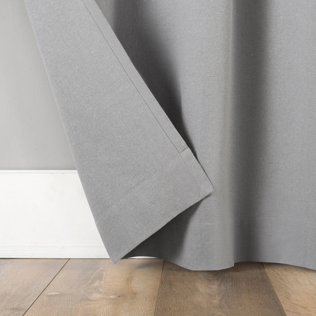 Rideau à pattes boutonnées Archaeo en mélange de coton, panneau simple