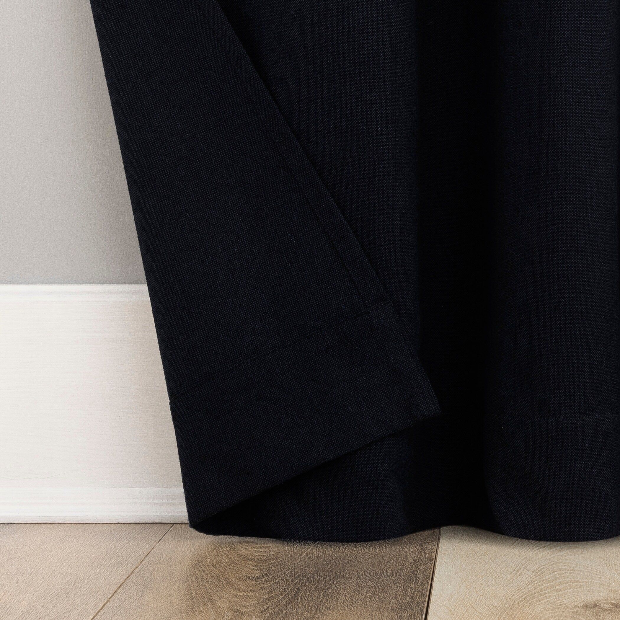 Rideau à pattes boutonnées Archaeo en mélange de coton, panneau simple