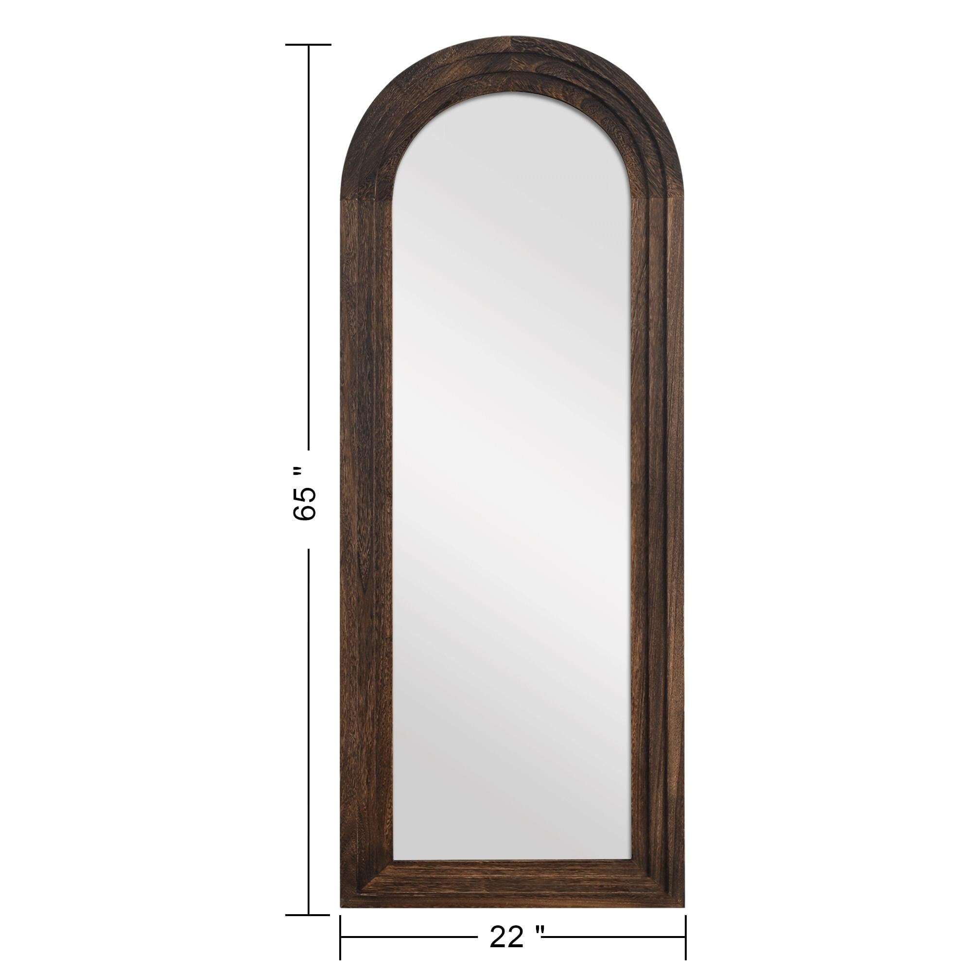 Miroir rustique en bois vieilli Dovelina, miroir de sol pleine longueur