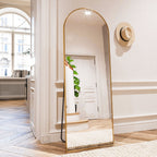 Miroir de sol arqué pleine longueur Miroir sur pied intégral Décoration murale