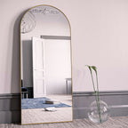 Miroir de sol arqué pleine longueur Miroir sur pied intégral Décoration murale