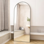 Miroir de sol arqué pleine longueur Miroir sur pied intégral Décoration murale