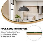 Miroir de sol en bois arqué pleine longueur, miroir mural
