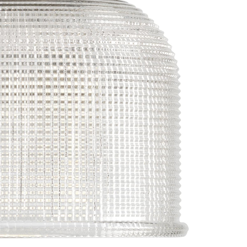 Luminaire de salle de bain côtier à trois lumières, collection Archie, en chrome poli, verre prismatique transparent double - 8,75 x 26,25 x 7,25