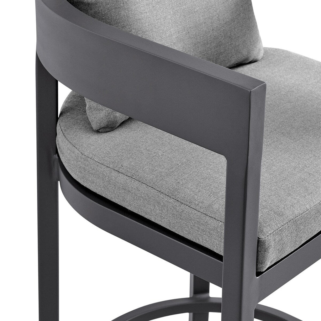 Ensemble de salle à manger d'extérieur Argiope en aluminium gris, 5 pièces, hauteur bar